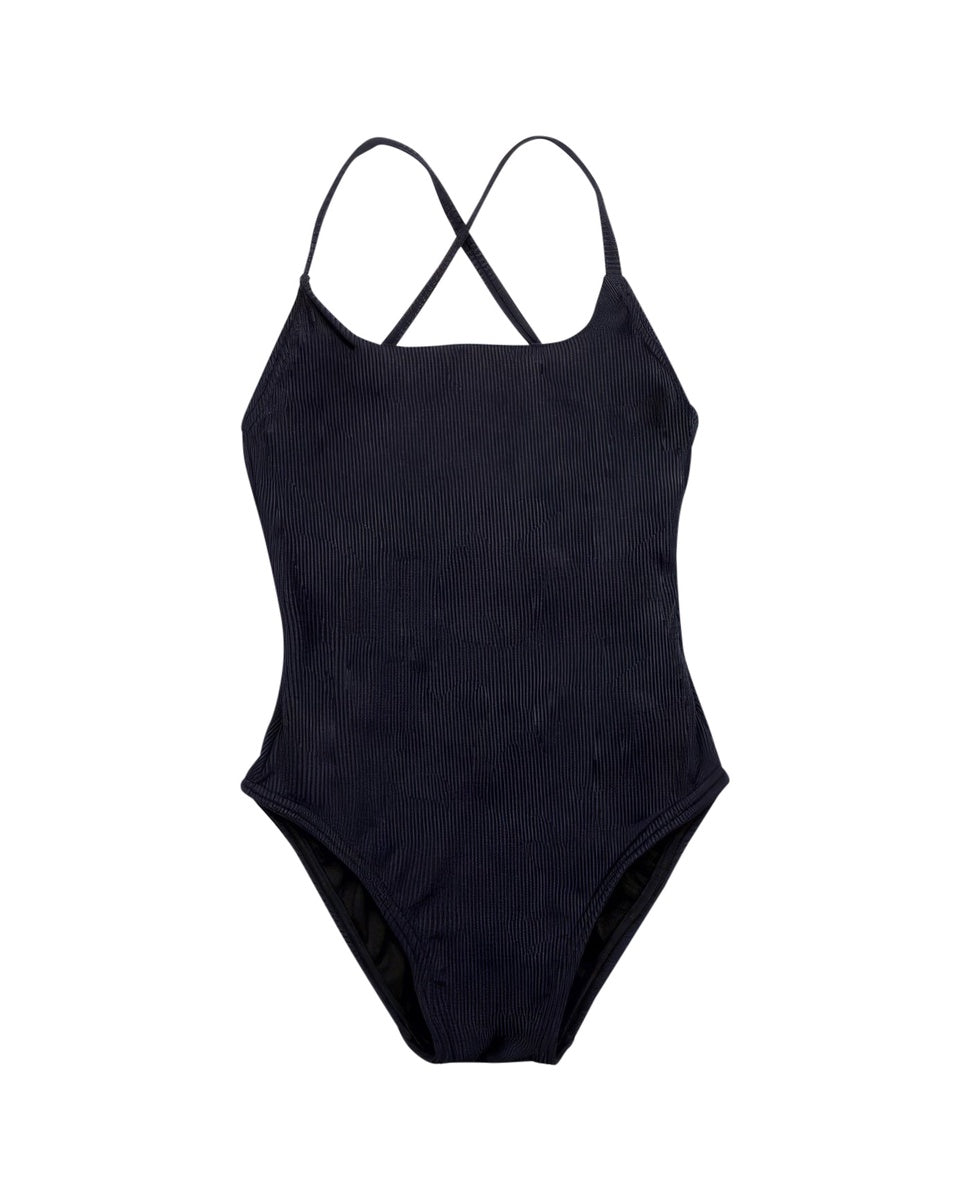  Gottex Kids Textured Rib Round Neck One Piece Swimsuit - GOTTEX KIDS TEXTURED RIB BLACK - Bonton