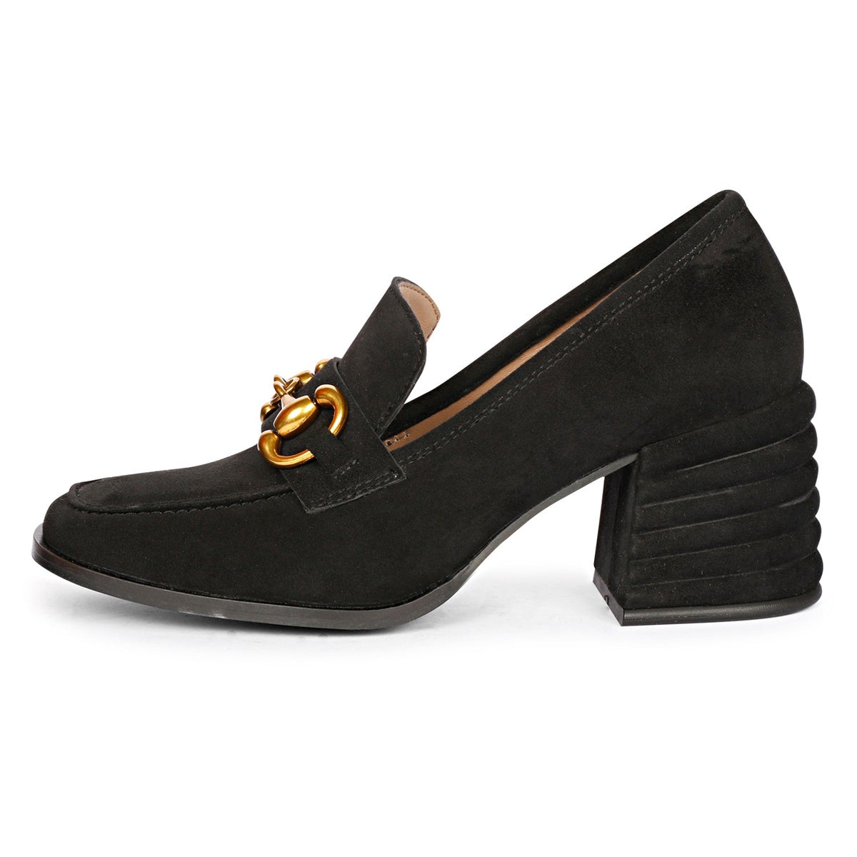  Saint G Saint G Vera Suede - Heeled Loafers - Black - Bonton