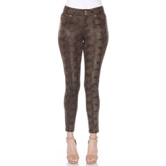 Faux Suede Snake Print Pants