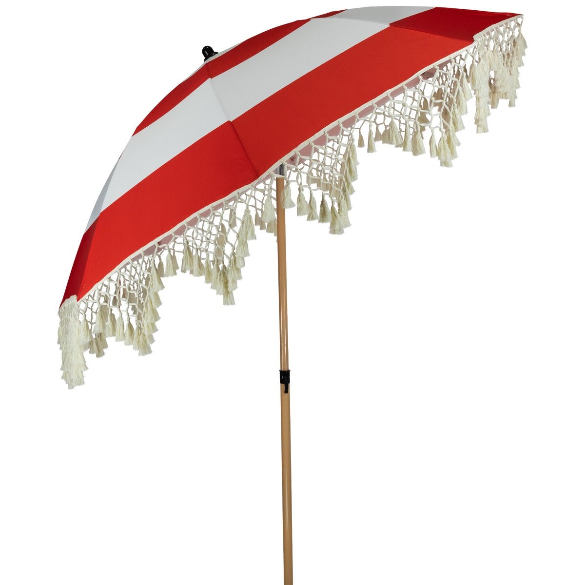  Northlight Striped Outdoor Beach Market Umbrella With Tiltt- 6.5' - Red and White - Red and White - Bonton