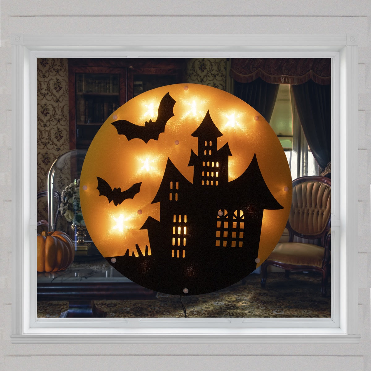  Northlight Lighted Haunted House Halloween Window Silhouette - 13.75