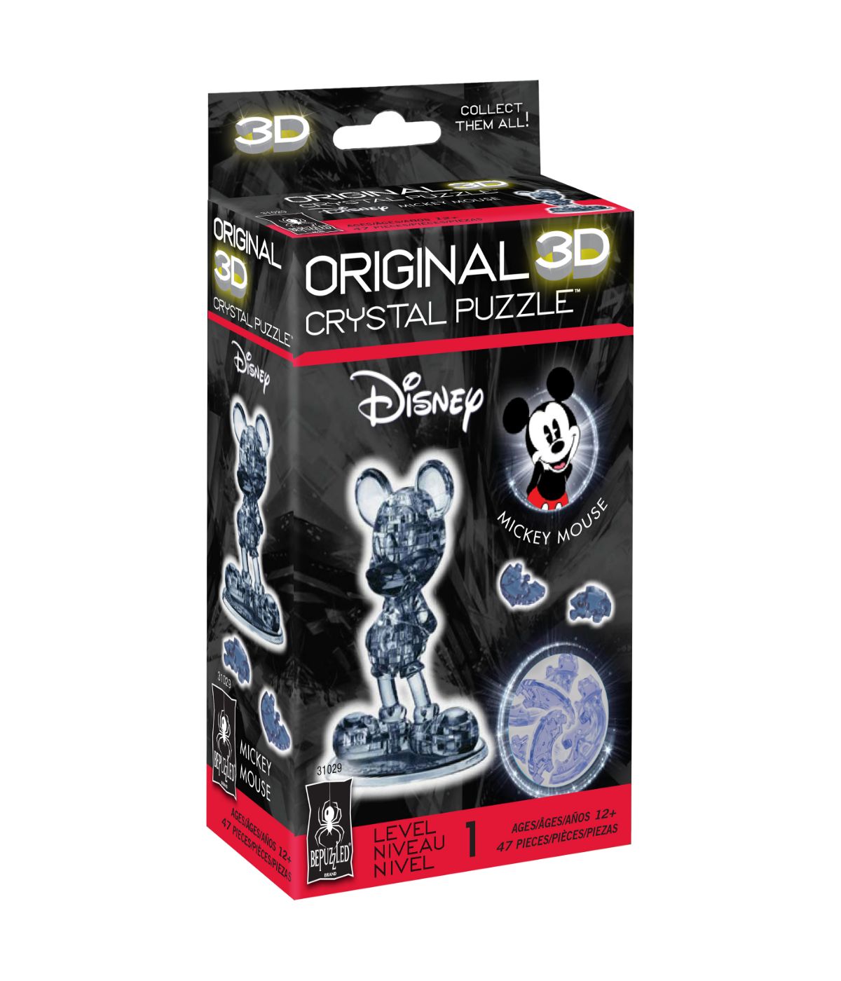  3D Crystal Puzzle - Disney Mickey Mouse, 2nd Edition: 47 Pcs Multi - Multi - Bonton