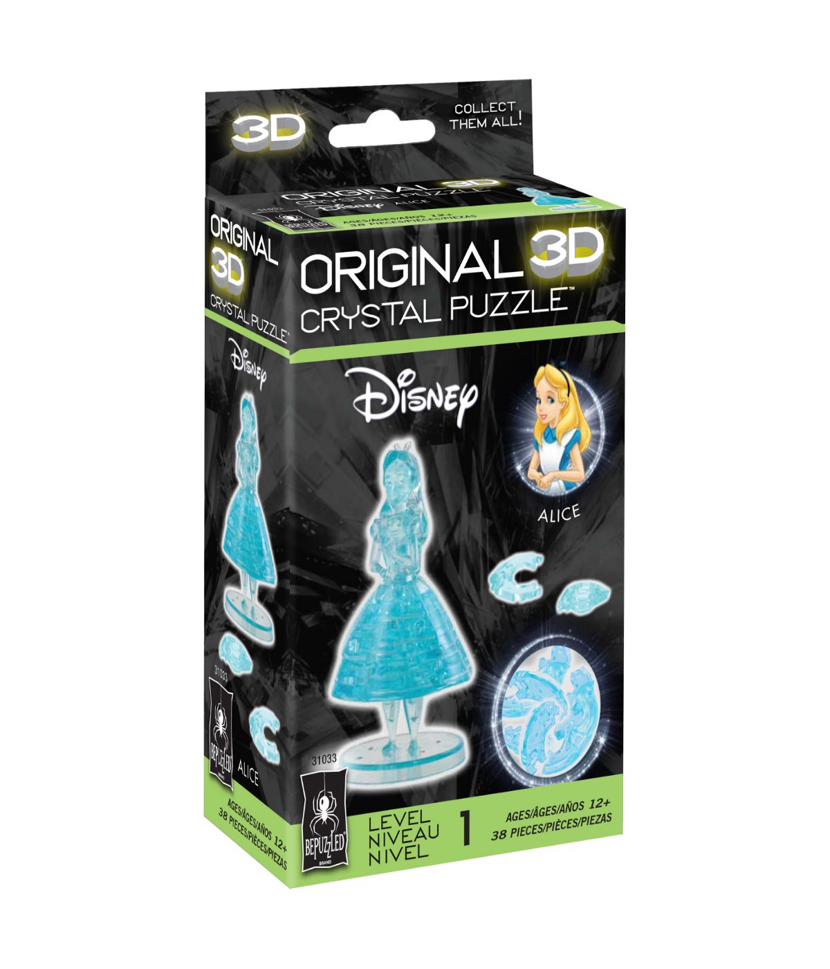  3D Crystal Puzzle - Disney Alice: 38 Pcs Multi - Multi - Bonton