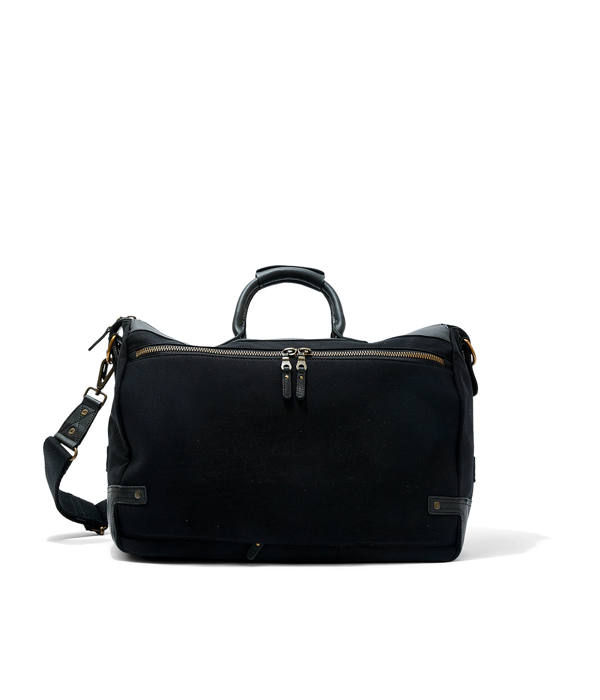  Will Leather Goods Canvas & Leather Travel Duffle - Black/Black - Bonton