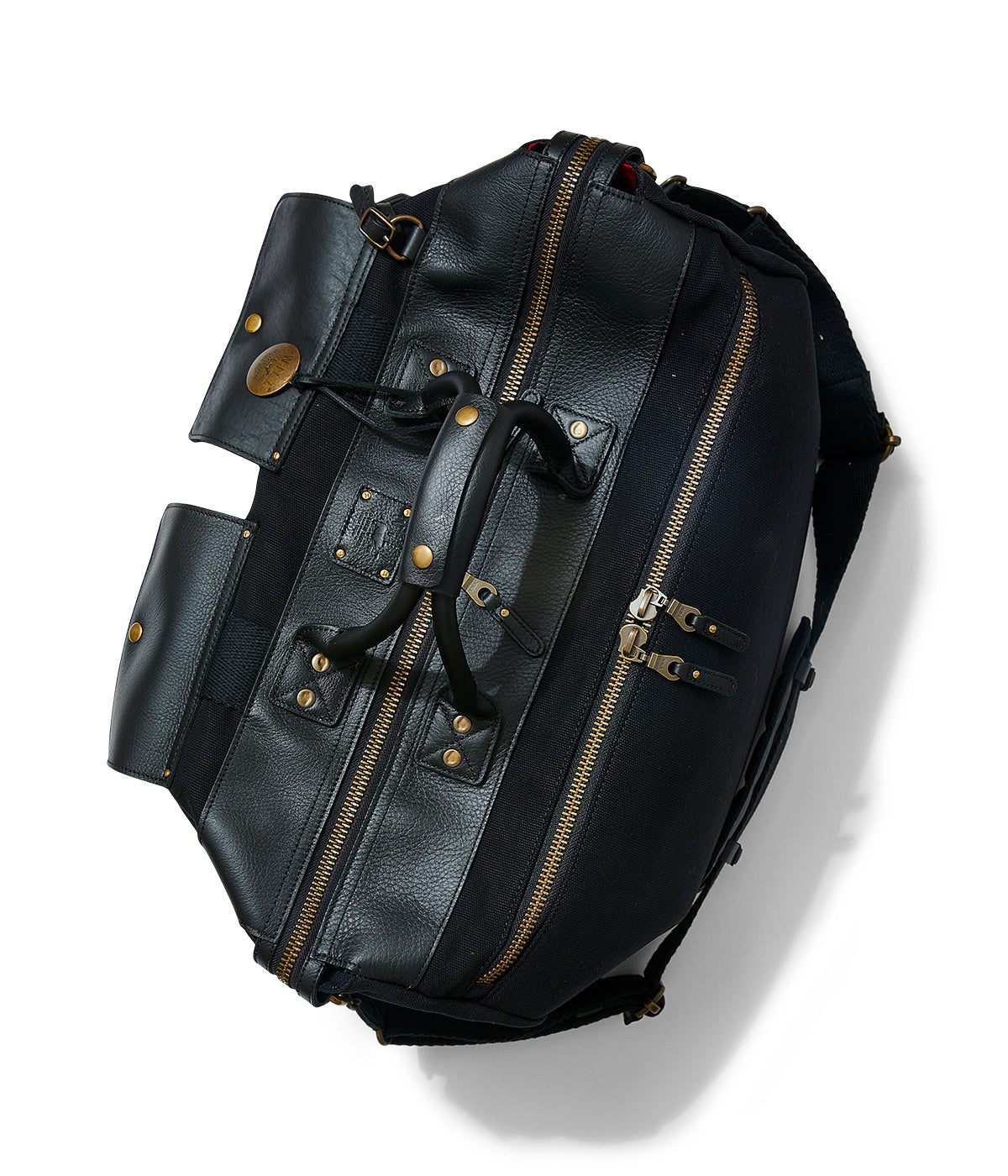  Will Leather Goods Canvas & Leather Travel Duffle - Black/Black - Bonton