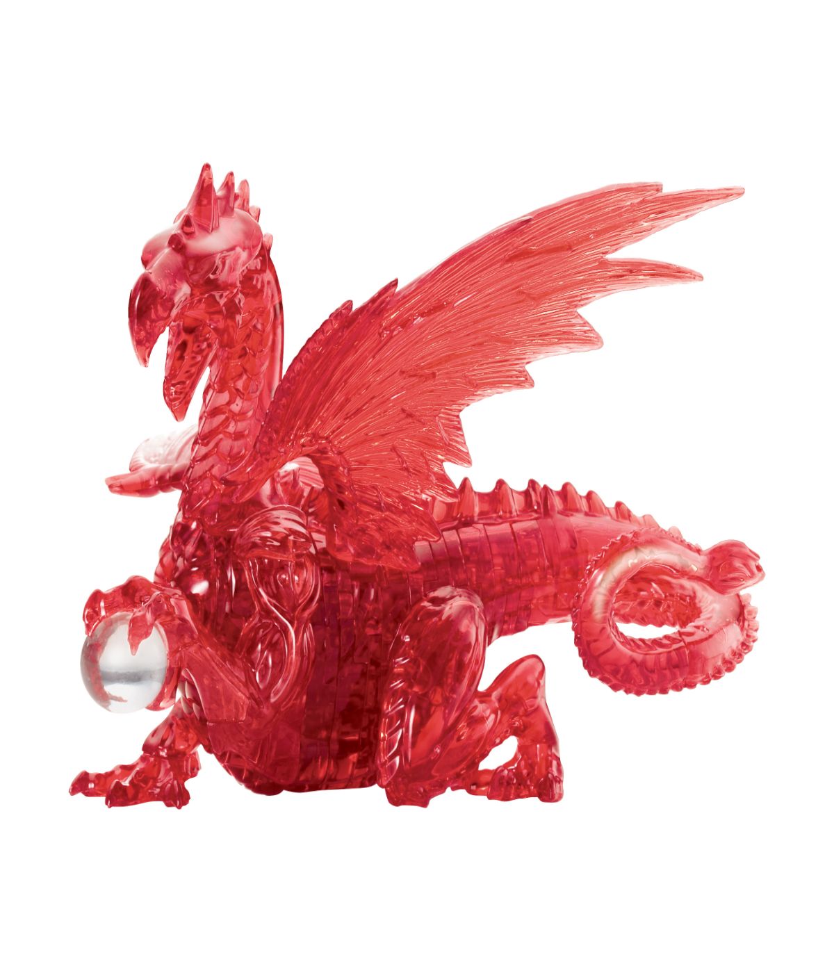  3D Crystal Puzzle - Dragon: 56 Pcs Red - Red - Bonton