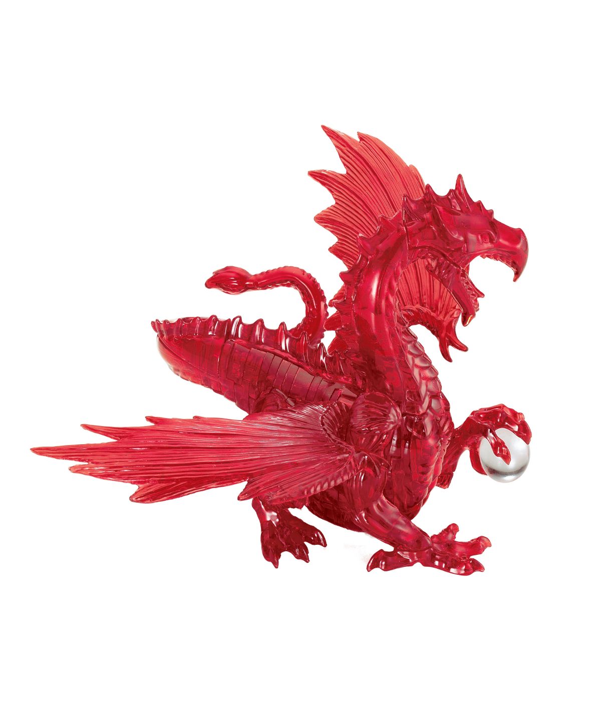  3D Crystal Puzzle - Dragon: 56 Pcs Red - Red - Bonton