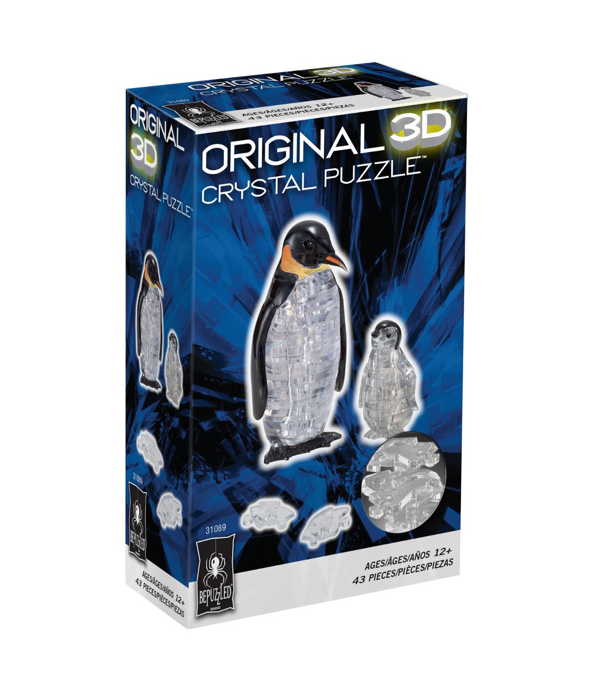  3D Crystal Puzzle - Penguin and Baby: 43 Pcs Multi - Multi - Bonton