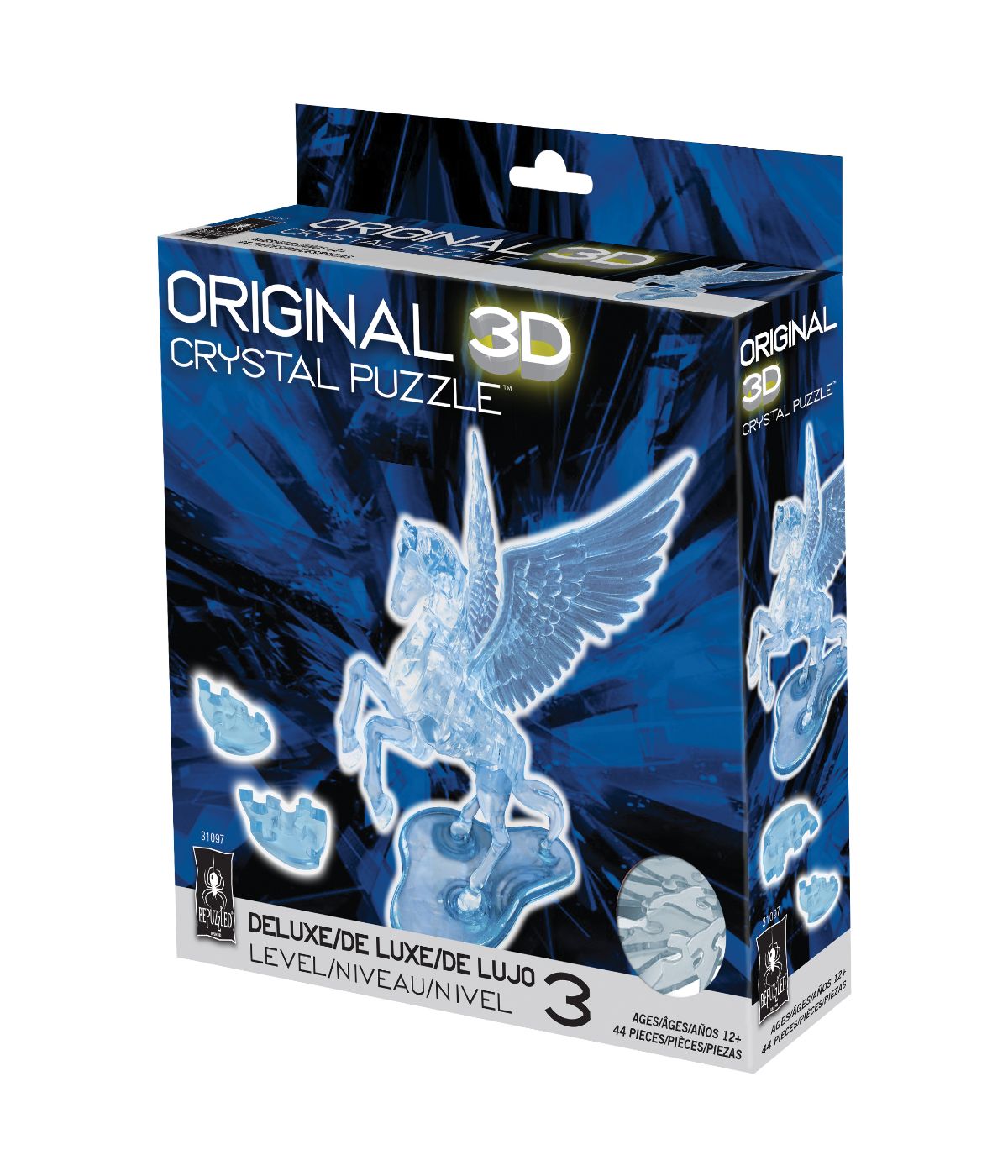  3D Crystal Puzzle - Pegasus: 44 Pcs Blue - Blue - Bonton