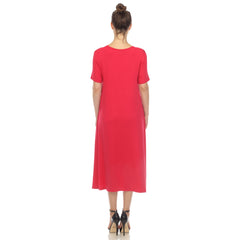 Women's Short Sleeve Midi Dress