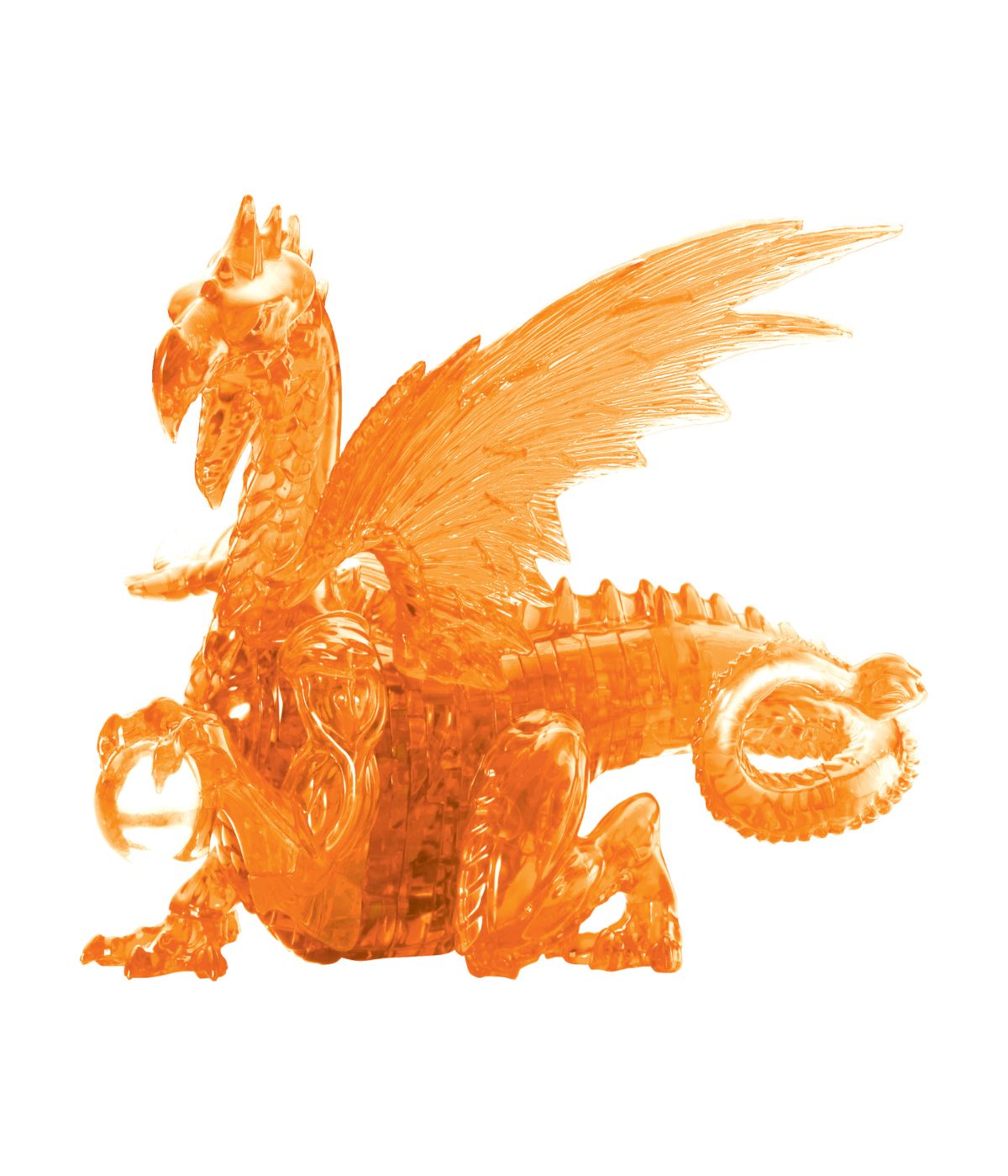  3D Crystal Puzzle - Dragon: 56 Pcs Orange - Orange - Bonton