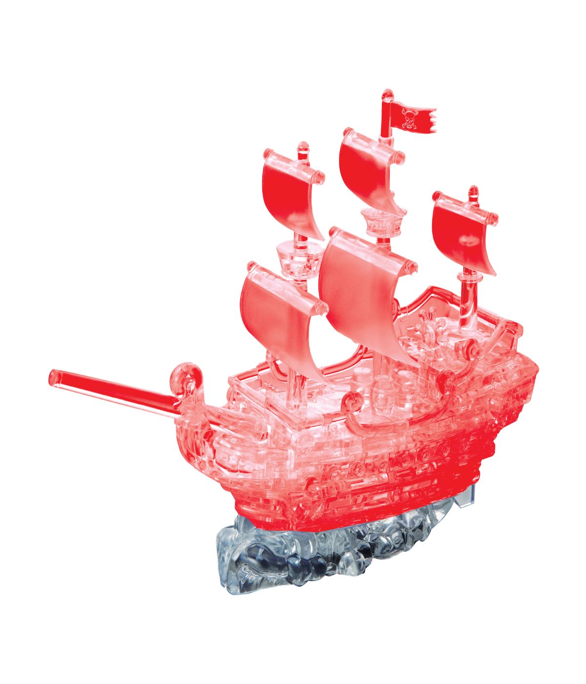  3D Crystal Puzzle - Pirate Ship: 101 Pcs Red - Red - Bonton