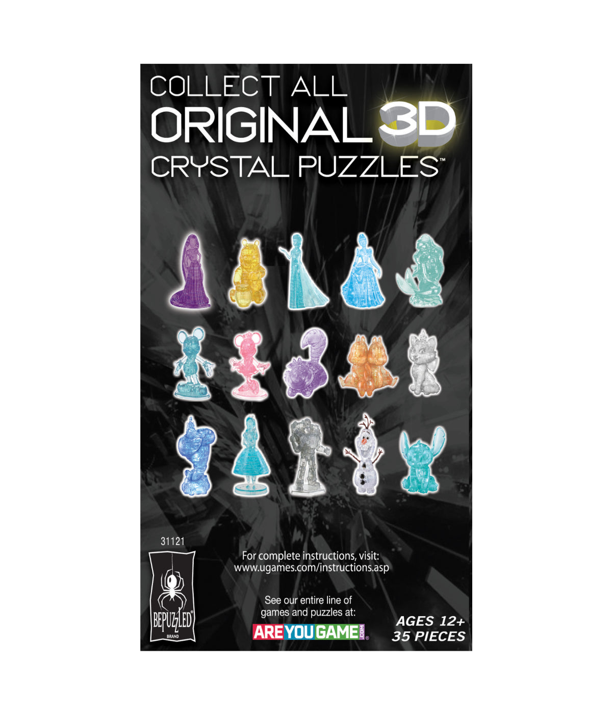  3D Crystal Puzzle - Disney Jasmine: 33 Pcs Aqua - Aqua - Bonton