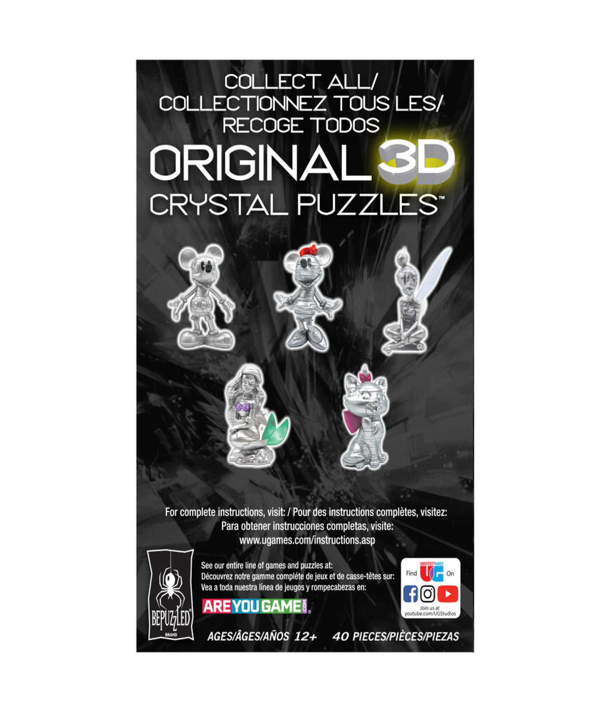  3D Crystal Puzzle - Disney 100 Platinum Edition - Marie: 45 Pcs Multi - Multi - Bonton