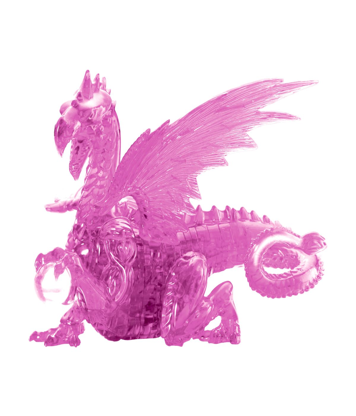  3D Crystal Puzzle - Dragon: 57 Pcs Pink - Pink - Bonton