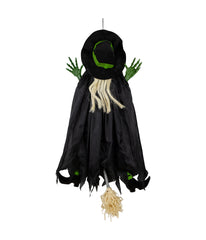 Crashed Giant Tree Trunk Witch Hanging Halloween Decoration