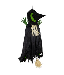 Crashed Giant Tree Trunk Witch Hanging Halloween Decoration