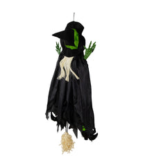 Crashed Giant Tree Trunk Witch Hanging Halloween Decoration