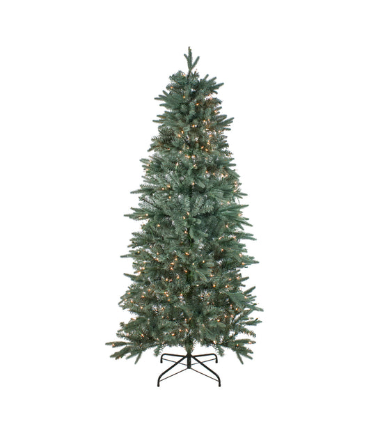 Slim Washington Frasier Fir Artificial Christmas Tree with Pre-Lit Clear Lights, 9'