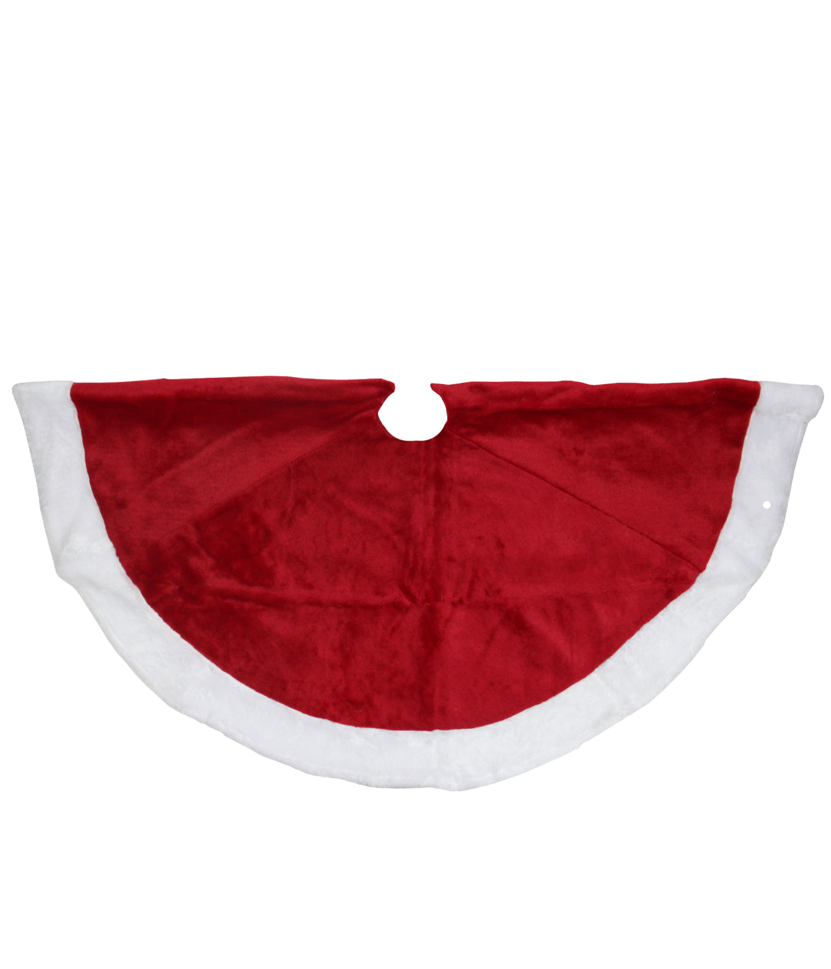  Velveteen Christmas Tree Skirt with White Trim, 48