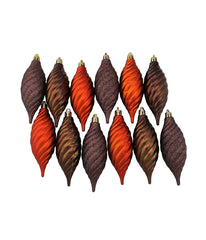 Chocolate Brown & Burnt Orange Shatterproof Christmas Ornaments 125 Count, 5.5"