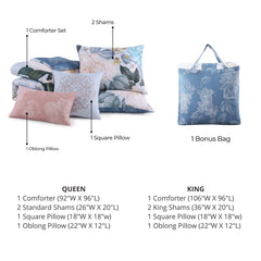 Garden in the Sky 5 Piece Reversible Comforter Set