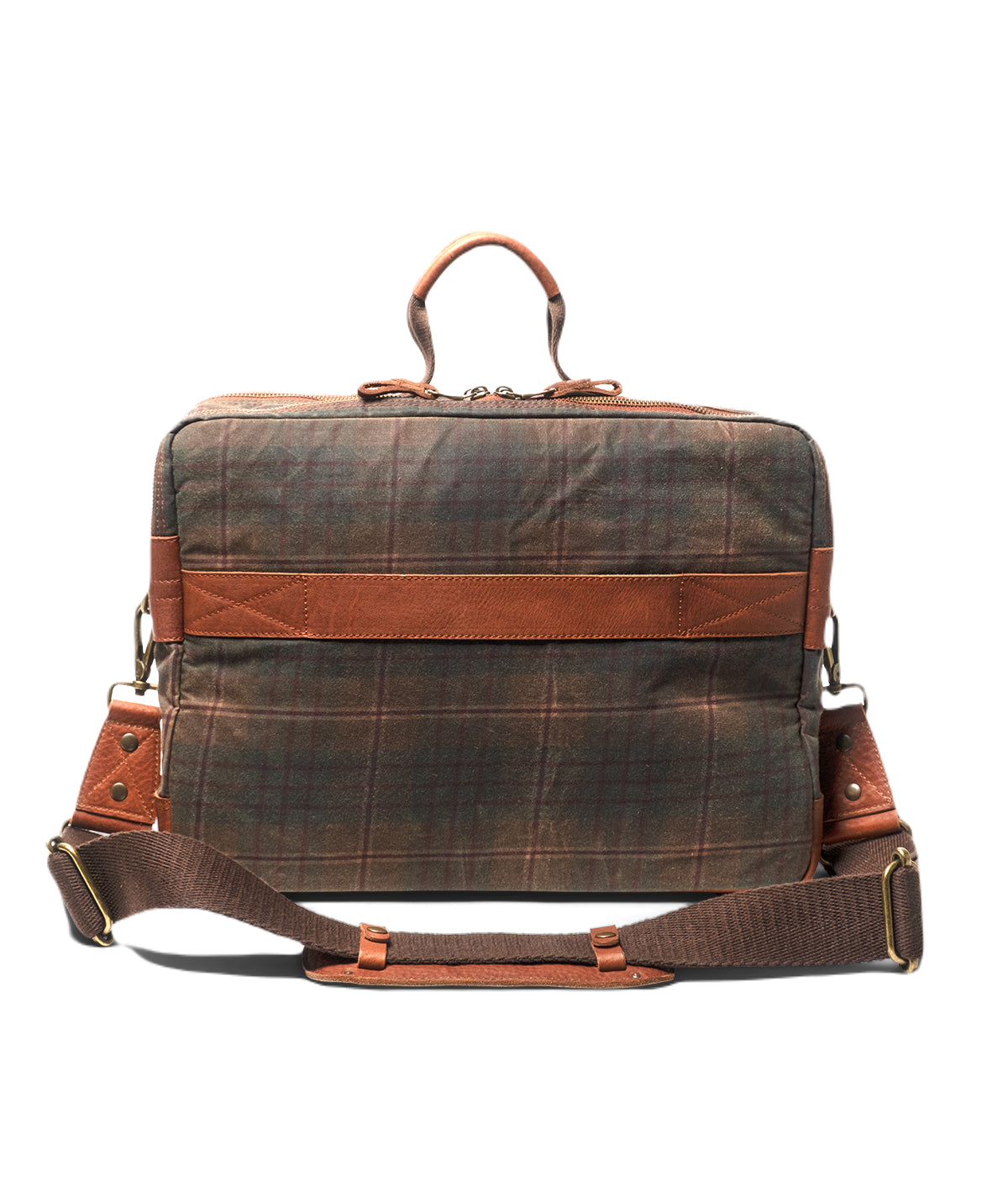  Will Leather Goods The Commuter Briefcase - Tan/Plaid - Bonton