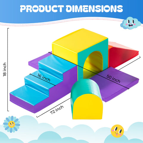 Toddler Climbing Toys - Soft Play Set for Kids (6 Pc Set) by New Bounce