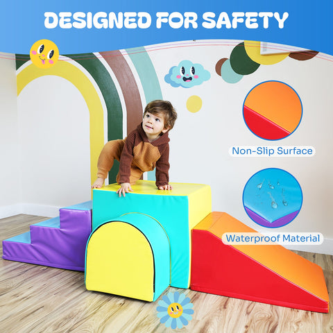 Toddler Climbing Toys - Soft Play Set for Kids (6 Pc Set) by New Bounce