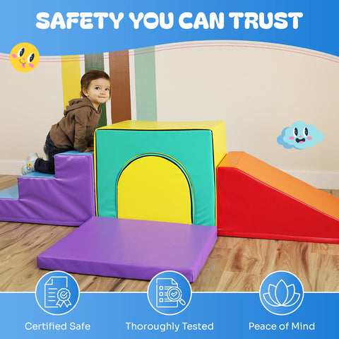 Toddler Climbing Toys - Soft Play Set for Kids (6 Pc Set) by New Bounce