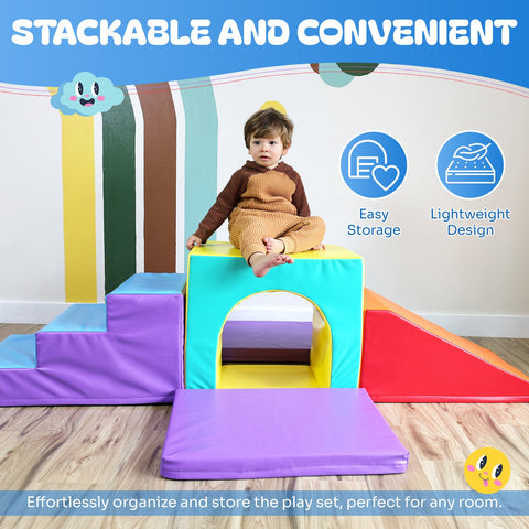 Toddler Climbing Toys - Soft Play Set for Kids (6 Pc Set) by New Bounce