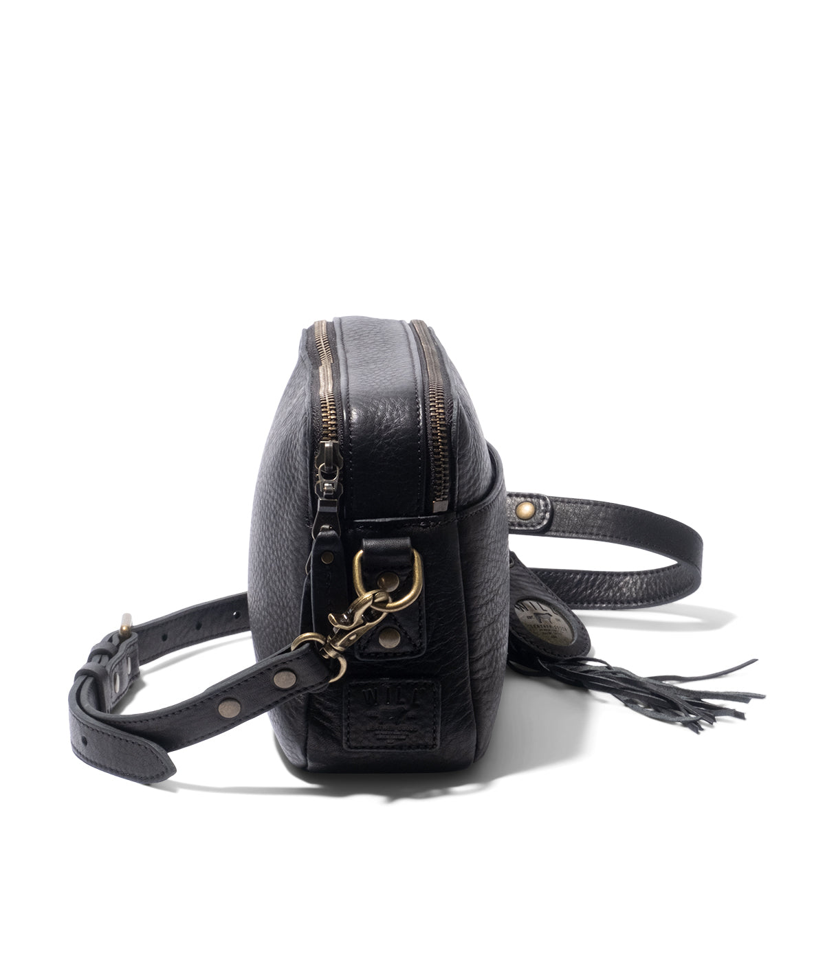  Will Leather Goods Everyday Double Zip Crossbody - Black - Bonton