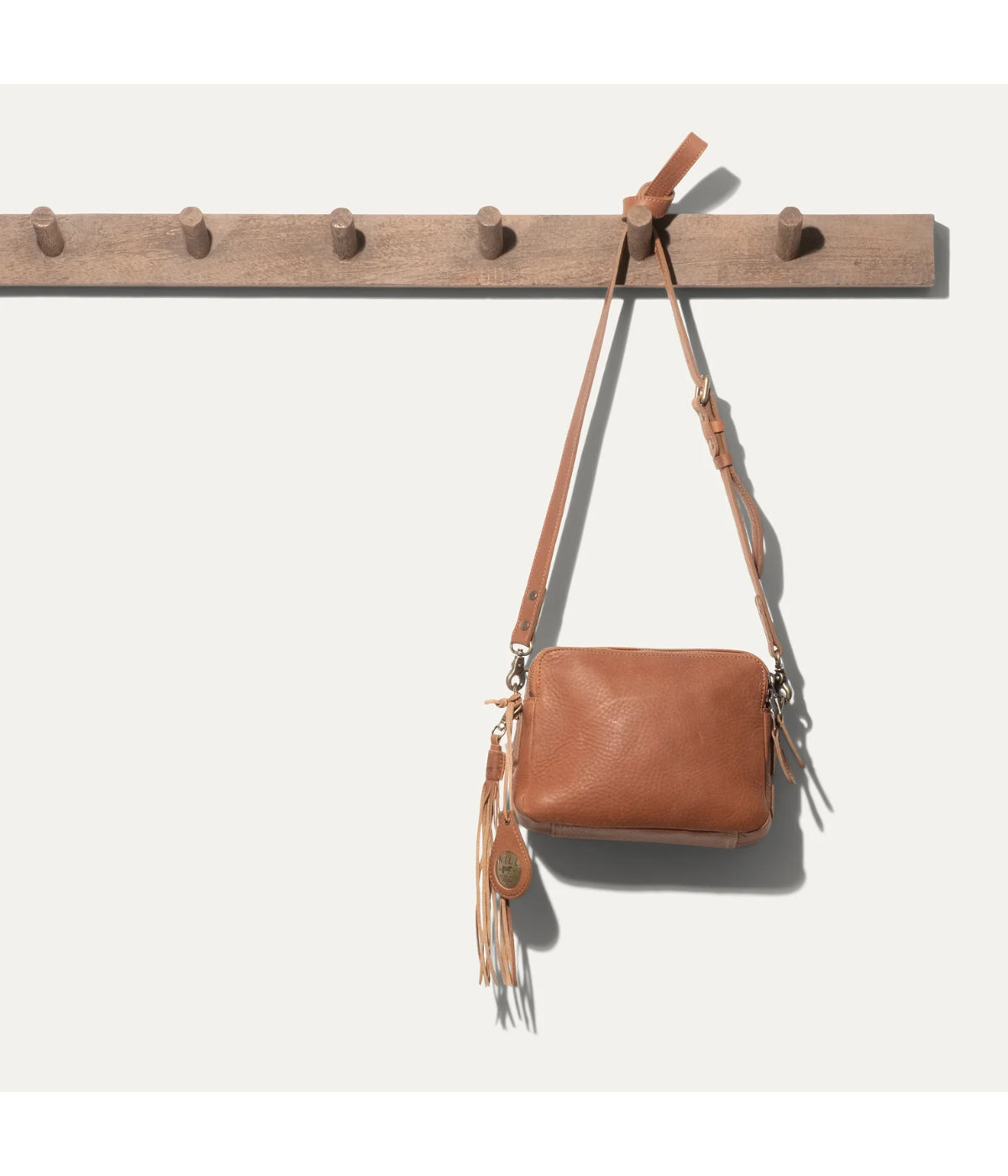  Will Leather Goods Everyday Double Zip Crossbody - Tan - Bonton