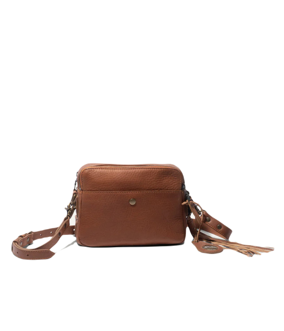  Will Leather Goods Everyday Double Zip Crossbody - Tan - Bonton