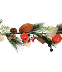 Autumn Harvest Mixed Berry and Pomegranate Garland Red