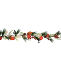 Autumn Harvest Mixed Berry and Pomegranate Garland Red