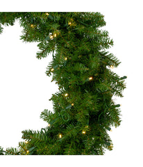 Lighted Northern Pine Artificial Christmas Wreath with Warm Clear LED Lights, 36"