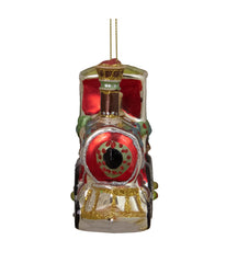 Glittered Train Glass Christmas Ornament, 5.5"