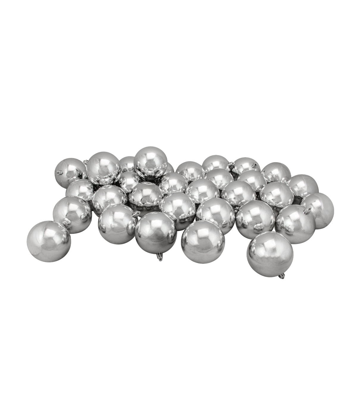  Silver Shiny Shatterproof Christmas Ball Ornaments 32 Count, 3.25