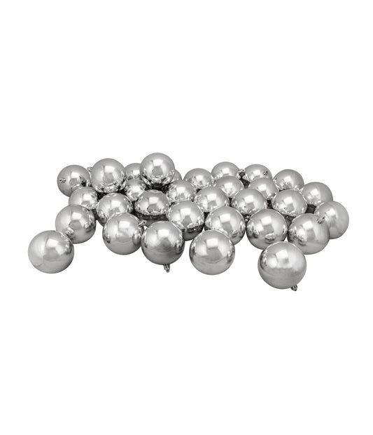 Silver Shiny Shatterproof Christmas Ball Ornaments 32 Count, 3.25"