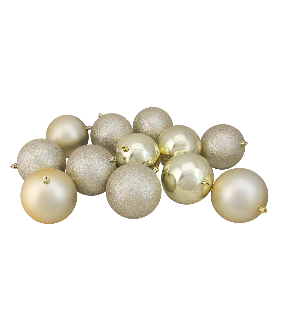 Champagne Gold Shatterproof Christmas Ball Ornaments Set of 12, 4"