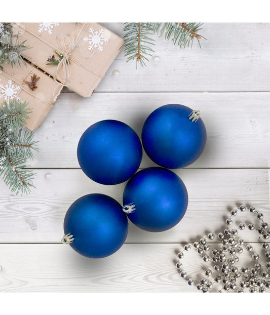 Lavish Blue Shatterproof Matte Christmas Ball Ornaments 32 Count, 3.25"