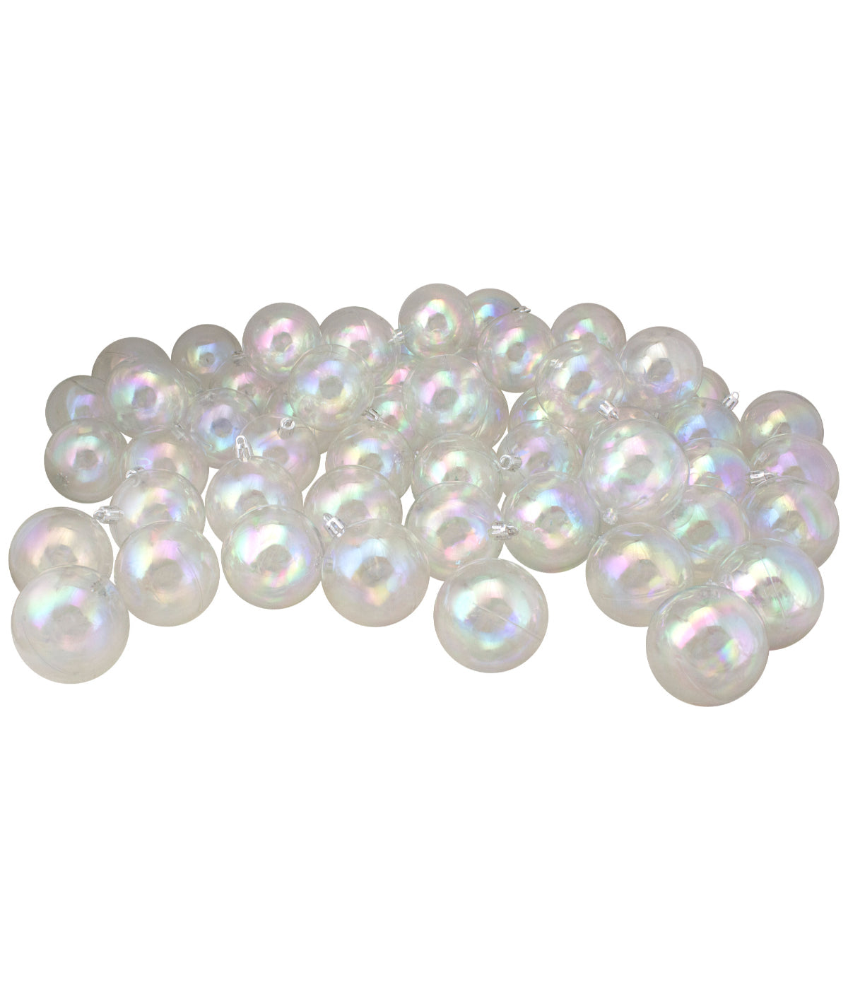  Clear Iridescent Shatterproof Shiny Christmas Ball Ornaments 60 Count, 2.5