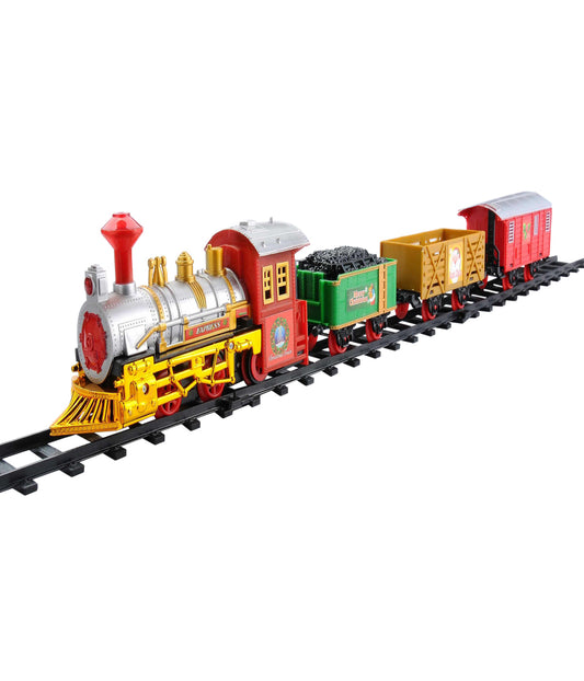 Lighted Christmas Express Animated 12 Piece Train Set with Sound