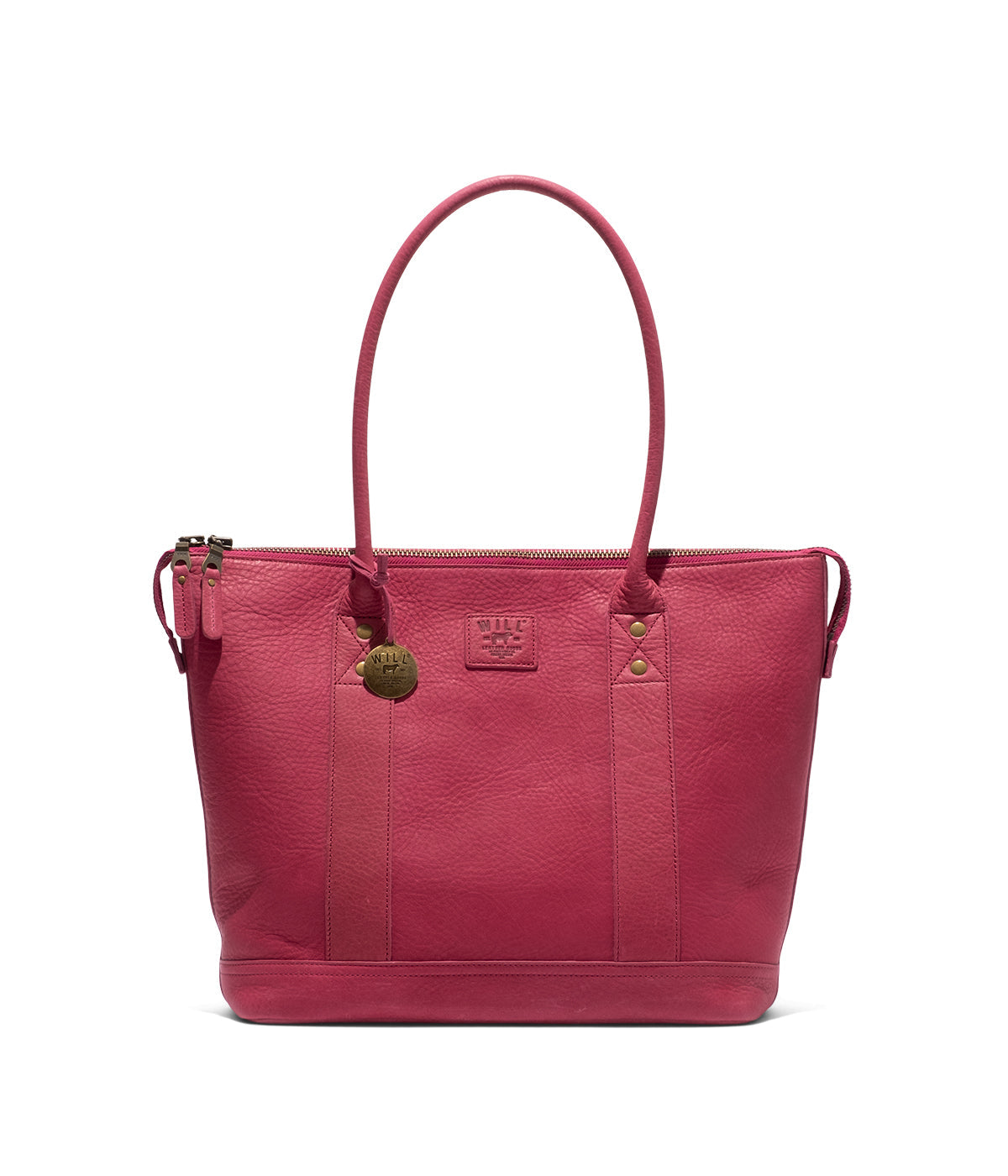  Will Leather Goods Twenty-Four-Seven Leather Tote - Fuchsia - Bonton