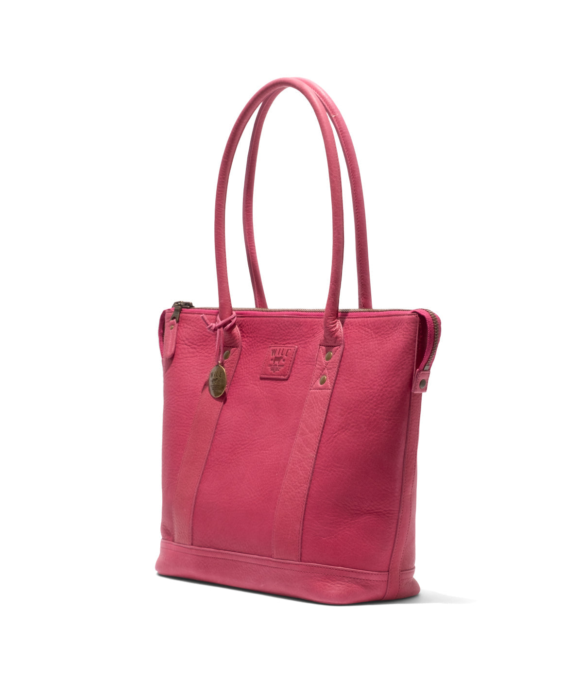  Will Leather Goods Twenty-Four-Seven Leather Tote - Fuchsia - Bonton