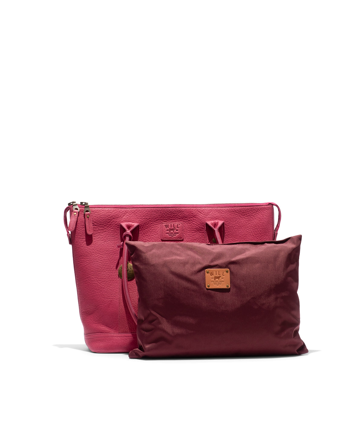  Will Leather Goods Twenty-Four-Seven Leather Tote - Fuchsia - Bonton