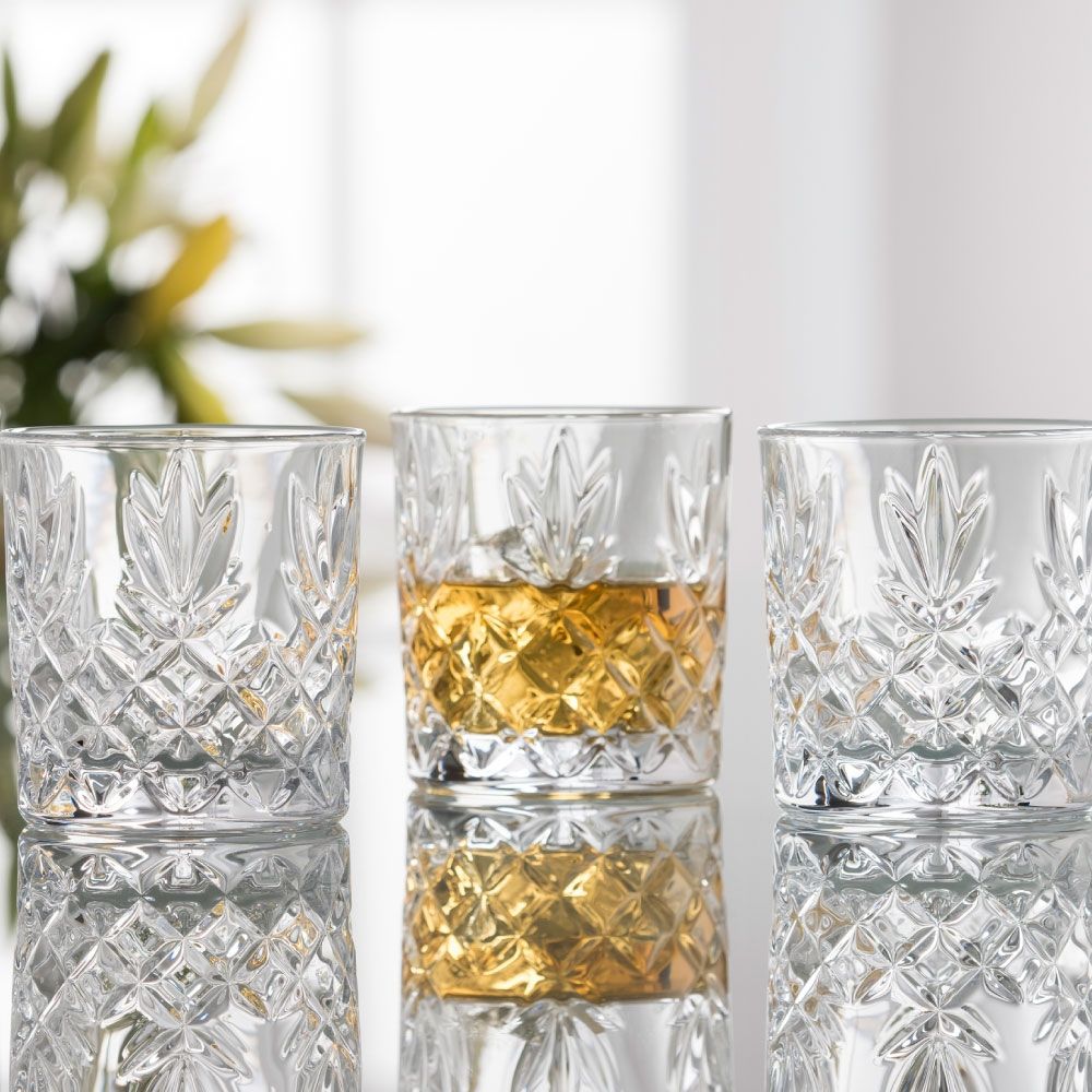  Galway Crystal Renmore Double Old Fashion Glasses Set of 4 - Clear - Bonton