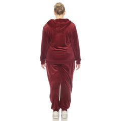 Plus Size 2 Piece Velour Tracksuit Set