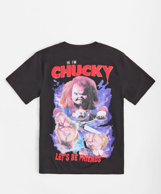 Chucky Lets Be Friends Back Print Short Sleeve Tee - Black